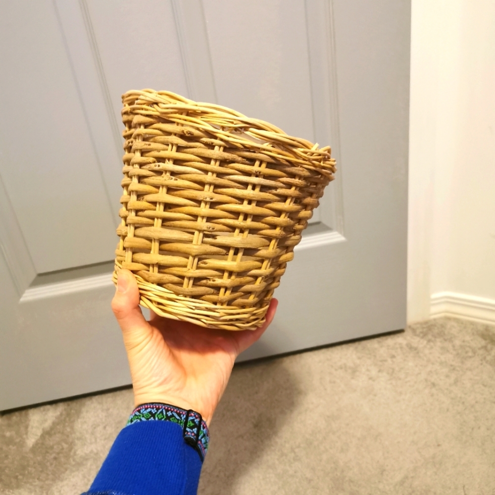 VINTAGE | Wicker Rattan boho plant pot basket